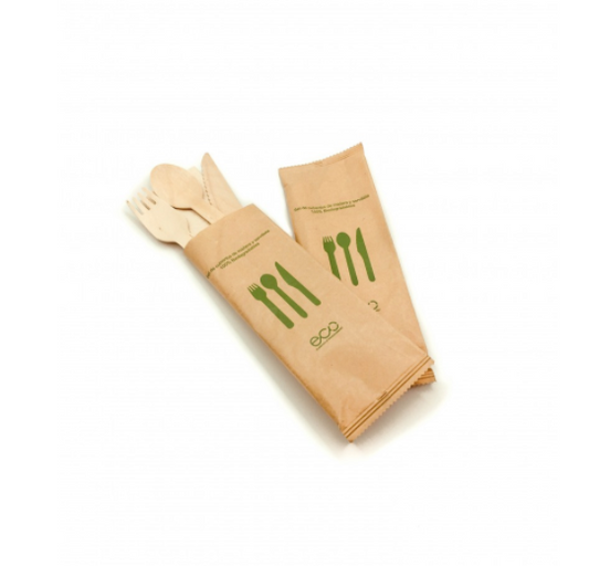 Set 4 Cubiertos Madera (1x500)